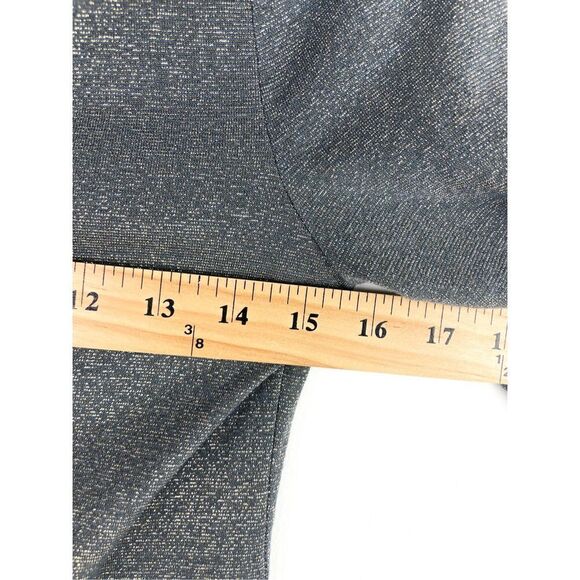 DELETTA Anthropologie Gray Metallic Shirt S Keyhole Bow 3/4‎ Sleeve Stretch Size - Picture 5 of 8